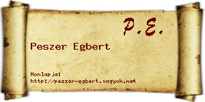Peszer Egbert névjegykártya